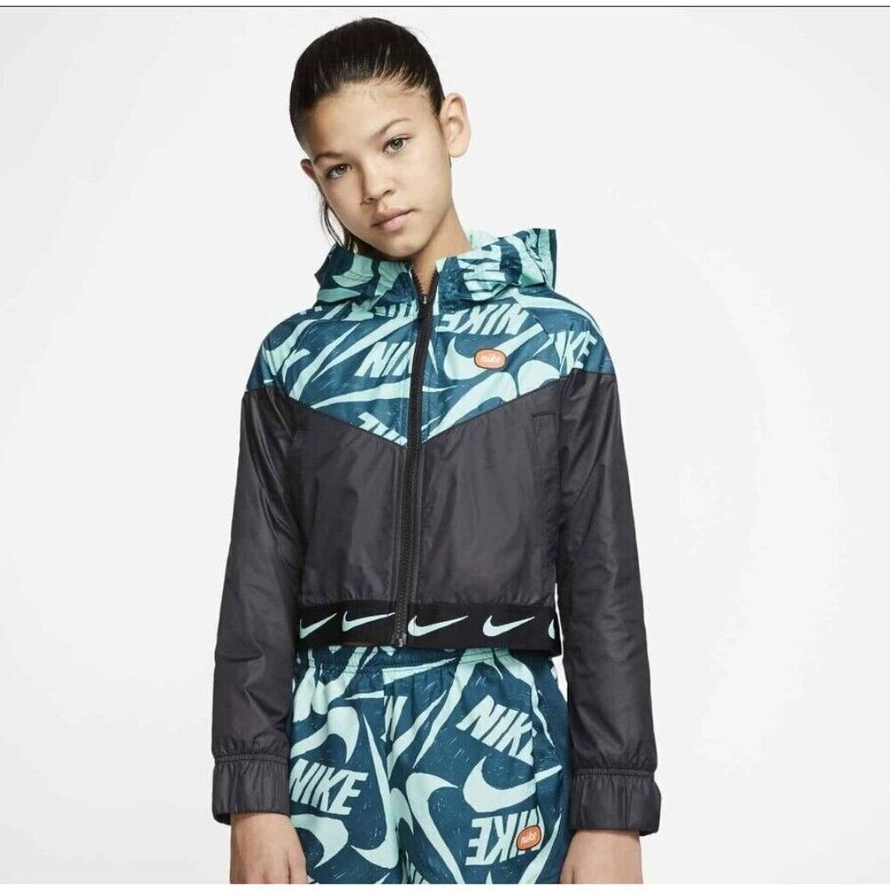 Kids Nike Windrunner Windbreaker Boys Girls Teal Size M Age 10 - 11